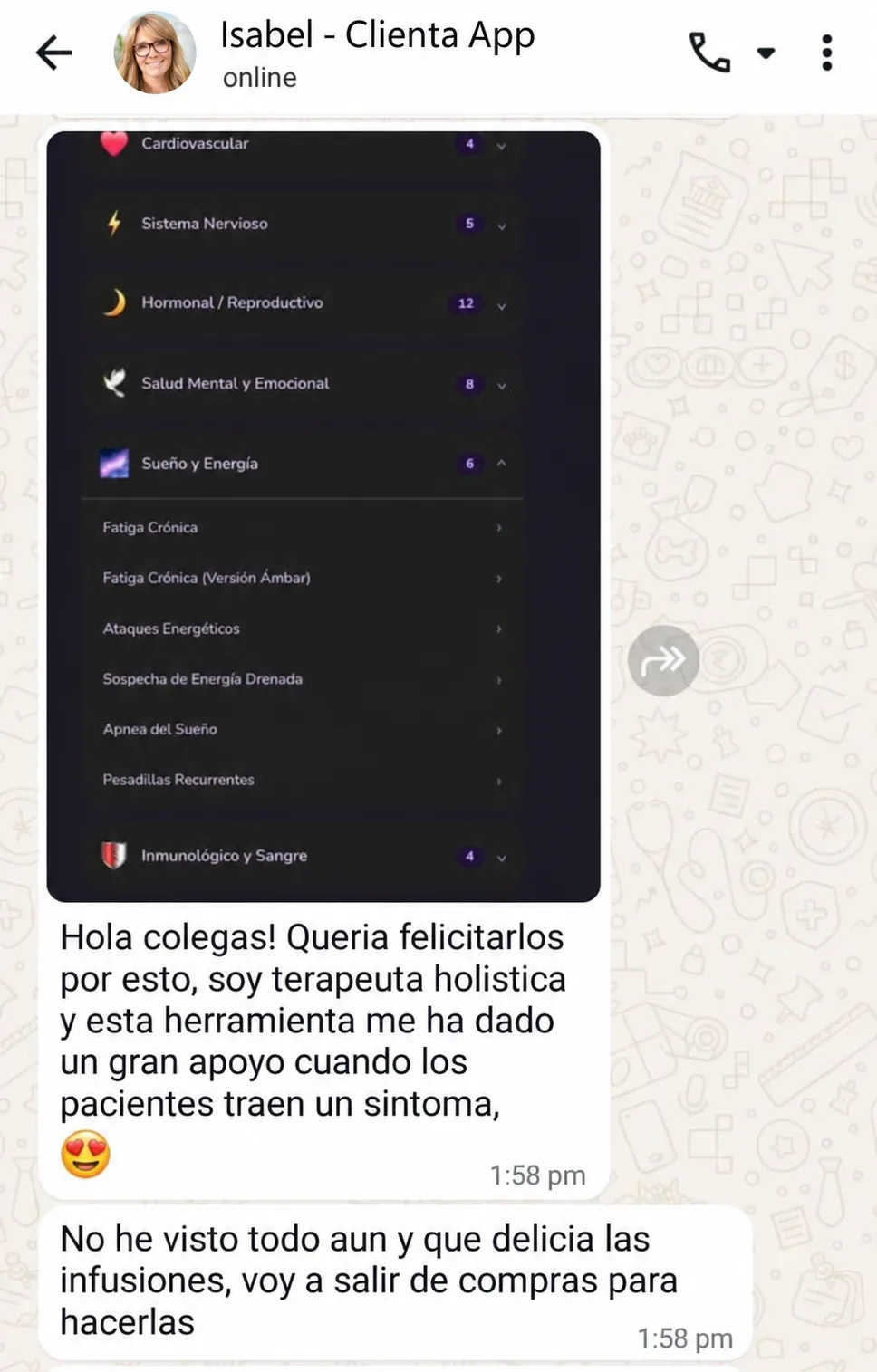 Testimonio de Isabel, terapeuta holística, sobre la app
